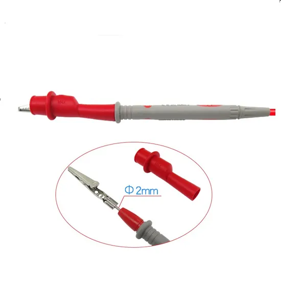 Pinza de cocodrilo completamente aislada, color rojo y negro, pinza para peces de prueba de voltaje de corriente de 10A insertada, aguja de 2mm/multímetro/enchufe de 4mm